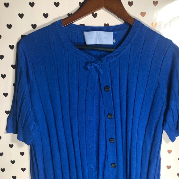 Vera Wang Blue Bow Cardigan - Picture 2 of 9